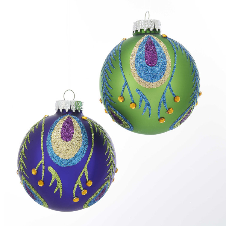 Kurt Adler Peacock Glass Ball Ornament Wayfair